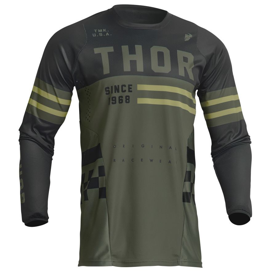 Thor 2024 Pulse Combat Army Black Motocross Jersey